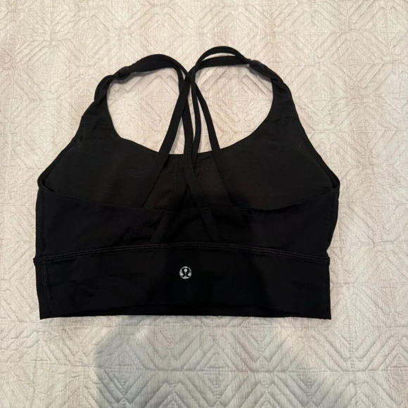 Black Energy Long Line Bra, Medium Support, B-D Cups, Lululemon, Size 6 - Picture 4 of 4